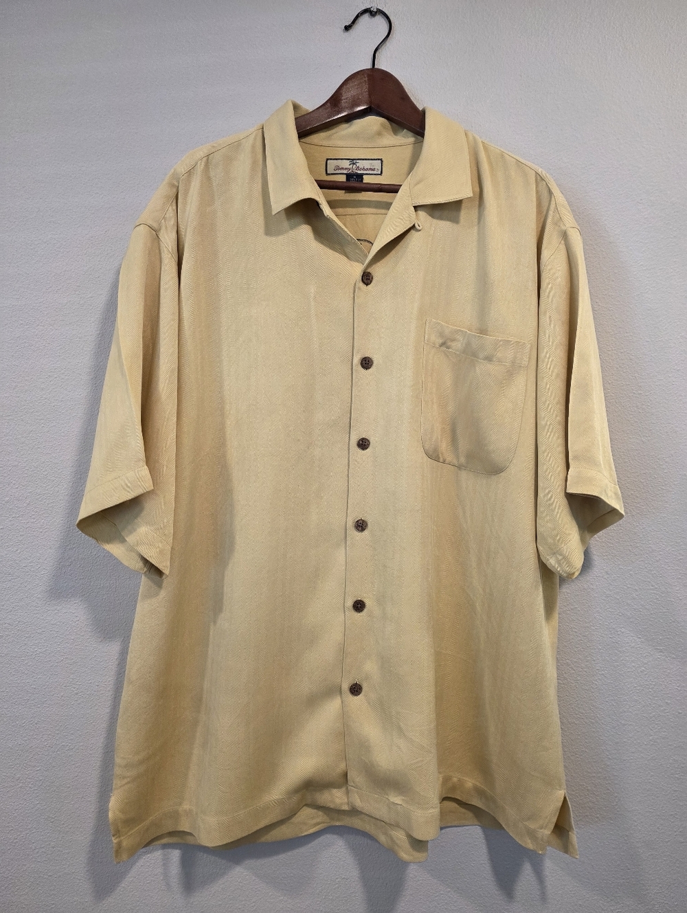 Tommy Bahama Yellow Basic Training Martini Embroidered Button Down Shirt